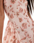 Фото #2 товара ASOS DESIGN square neck full skirt midi dress with godets in pink ditsy floral print