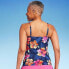 Lands' End Women's UPF 50 Floral Print Twist-Front Underwire Tankini Top -