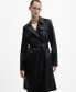 Фото #1 товара Women's Leather-Effect Trench Coat