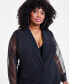 Trendy Plus Size Organza-Sleeve Blazer