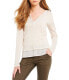 Sanctuary Women's Metallic Hanna Long Sleeve Knit Top White XL