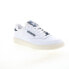 Фото #4 товара Reebok Club C 85 Mens White Leather Lace Up Lifestyle Sneakers Shoes