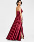 Фото #2 товара Juniors' V-Neck Satin Gown, Created for Macy's
