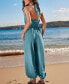 Фото #3 товара Women's Blue Sleeveless Scoop Neck Tapered Leg Jumpsuit