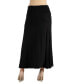 ფოტო #3 პროდუქტის Womens Elastic Waist Solid Color Maternity Maxi Skirt