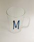 Borosilicate mug with initial m