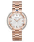 ფოტო #1 პროდუქტის Women's Rubaiyat Diamond (1/4 ct. t.w.) Rose Gold-Tone Stainless Steel Bracelet Watch 35mm