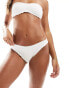 Фото #6 товара ASOS DESIGN seersucker lettuce edge high leg hipster bikini bottom in ivory