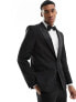 River Island skinny tuxedo jacket in black