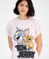 ფოტო #3 პროდუქტის Juniors' Tom & Jerry Graphic Boyfriend T-Shirt