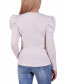 ფოტო #2 პროდუქტის Petite Puff Sleeve Knit Top