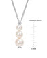 Фото #4 товара Macy's cultured Freshwater Pearl (6 - 8-1/2mm) & White Topaz (1/10 ct. t.w.) Graduated 18" Pendant Necklace in Sterling Silver