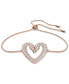 Rose Gold-Tone Pavé Swan Heart Slider Bracelet