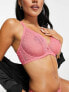 Ivory Rose Fuller Bust high apex sheer heart mesh bra in pink