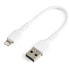 Фото #1 товара StarTech.com 6" (15cm) Durable White USB-A to Lightning Cable - Heavy Duty Rugged Aramid Fiber USB Type A to Lightning Charger/Sync Power Cord - Apple MFi Certified iPad/iPhone 12 - White - USB A - Lightning - 0.15 m - Male - Male