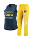 Women's Maize, Navy Michigan Wolverines Tank Top and Pants Sleep Set