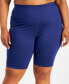ფოტო #3 პროდუქტის Plus Size Essentials High Waist Bike Shorts, Created for Macy's