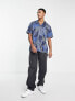 Levi's revere collar shirt in blue all over print