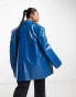 Фото #4 товара ASOS DESIGN Curve coated canvas grandad coat in blue