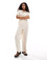 Reclaimed Vintage linen jumpsuit with drawstrings in neutral Бежевый, 44 - фото #1