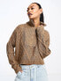 Фото #1 товара SNDYS cable knit wool mix half zip jumper in camel