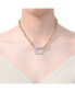 ფოტო #3 პროდუქტის 14k Gold-plated Elegant Chain With Glitterings Triangle Sterling Silver Pendant Necklace Cubic Zirconia