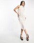 Фото #1 товара Amy Lynn Calla sleeveless textured midaxi dress in white