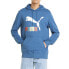Фото #2 товара Puma Classics Logo Interest Pullover Hoodie Mens Blue Casual Outerwear 53465348