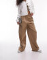 Topshop high waisted chino trouser with utility pockets in sand Бежевый, 38 - фото #4