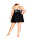 Фото #2 товара Plus Size Empire Print Swim Dress