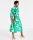 Фото #4 товара Women's Cotton Surplice-Neck 3/4-Sleeve Midi Dress, Created for Macy's