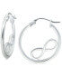 ფოტო #1 პროდუქტის Infinity Accent Small Hoop Earrings in Sterling Silver, 0.75", Created for Macy's