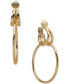 ფოტო #1 პროდუქტის Gold-Tone Ring Charm Clip-On Split-Hoop Earrings