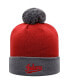 Фото #3 товара Men's Crimson and Gray Indiana Hoosiers Core 2-Tone Cuffed Knit Hat with Pom