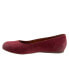 Softwalk Sonoma S1862-662 Womens Burgundy Wide Leather Ballet Flats Shoes