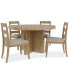 Фото #2 товара Davie 54" Round Dining 5pc Set (Table + 4 Side Chair Upholstered Seat Ladder Back)