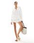 Фото #3 товара 4th & Reckless oversized linen look shirt co-ord in white