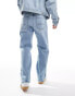 Hollister loose fit jeans in bleach wash