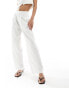 In The Style tailored wide leg trousers co-ord in cream pinstripe