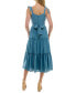 ფოტო #2 პროდუქტის Women's Tied Ruffle Fit & Flare Midi Dress