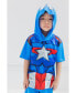 ფოტო #2 პროდუქტის Boys Avengers Captain America Athletic T-Shirt and Mesh Shorts Outfit Set