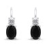 Elegant silver earrings with zircons EA749WBC