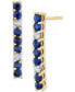 ფოტო #1 პროდუქტის Sapphire (7/8 ct. t.w.) & Diamond (1/8 ct. t.w.) Linear Drop Earrings in 14k Gold