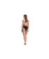 Фото #2 товара Plus Size Solid V neck one piece swimsuit with strap back detail