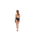 ფოტო #2 პროდუქტის Plus Size Solid V neck one piece swimsuit with strap back detail