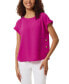 Фото #1 товара Petite Short-Sleeve Side-Button Top