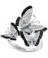 Фото #1 товара EFFY® White Diamond (3/8 ct. t.w.) & Black Diamond (1/3 ct. t.w.) Butterfly Statement Ring in 14k White Gold