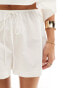 Фото #5 товара ASOS DESIGN poplin lace trim cotton shorts in white