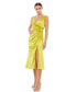 ფოტო #7 პროდუქტის Women's Ieena Satin Ruched V Neck Faux Wrap Midi Dress