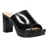 Фото #2 товара CL by Laundry Get On Platform Block Heels Womens Black Dress Sandals IGAS19R6E-